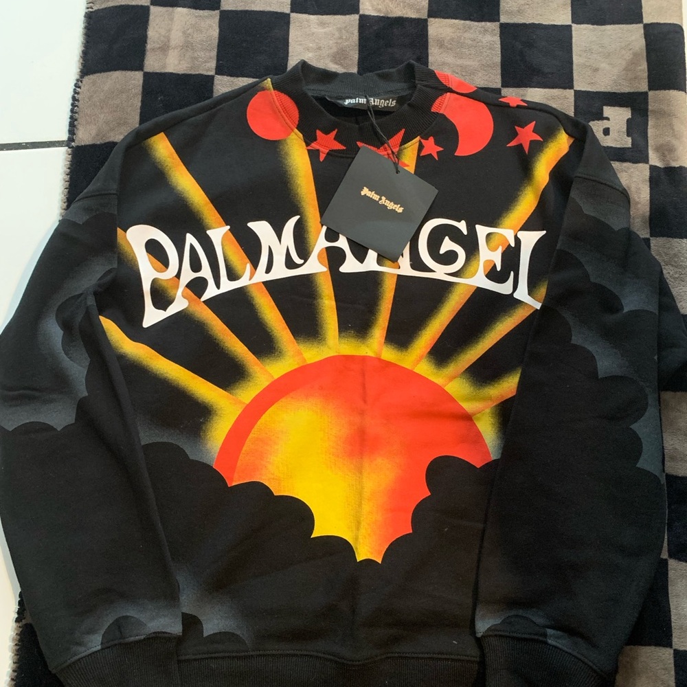 Balmain Black and Yellow Sunburst Sweater